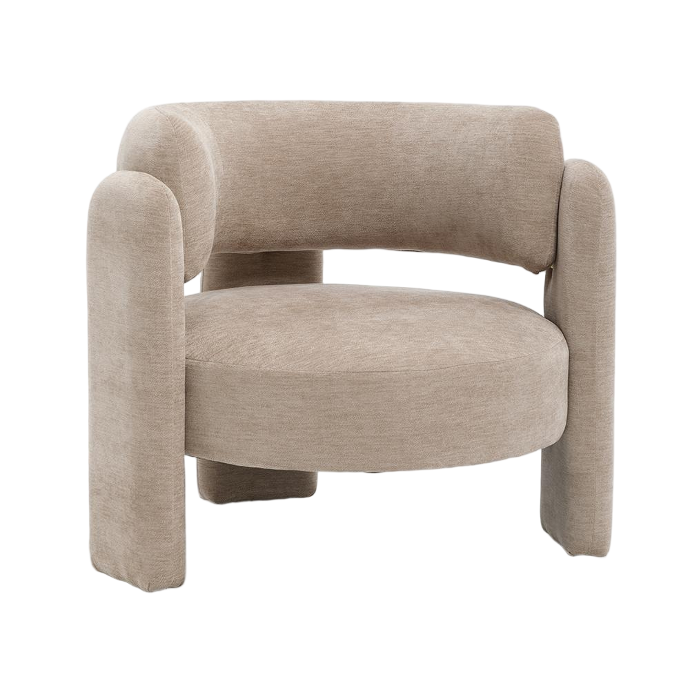 Fauteuil Halto velours beige 85 cm