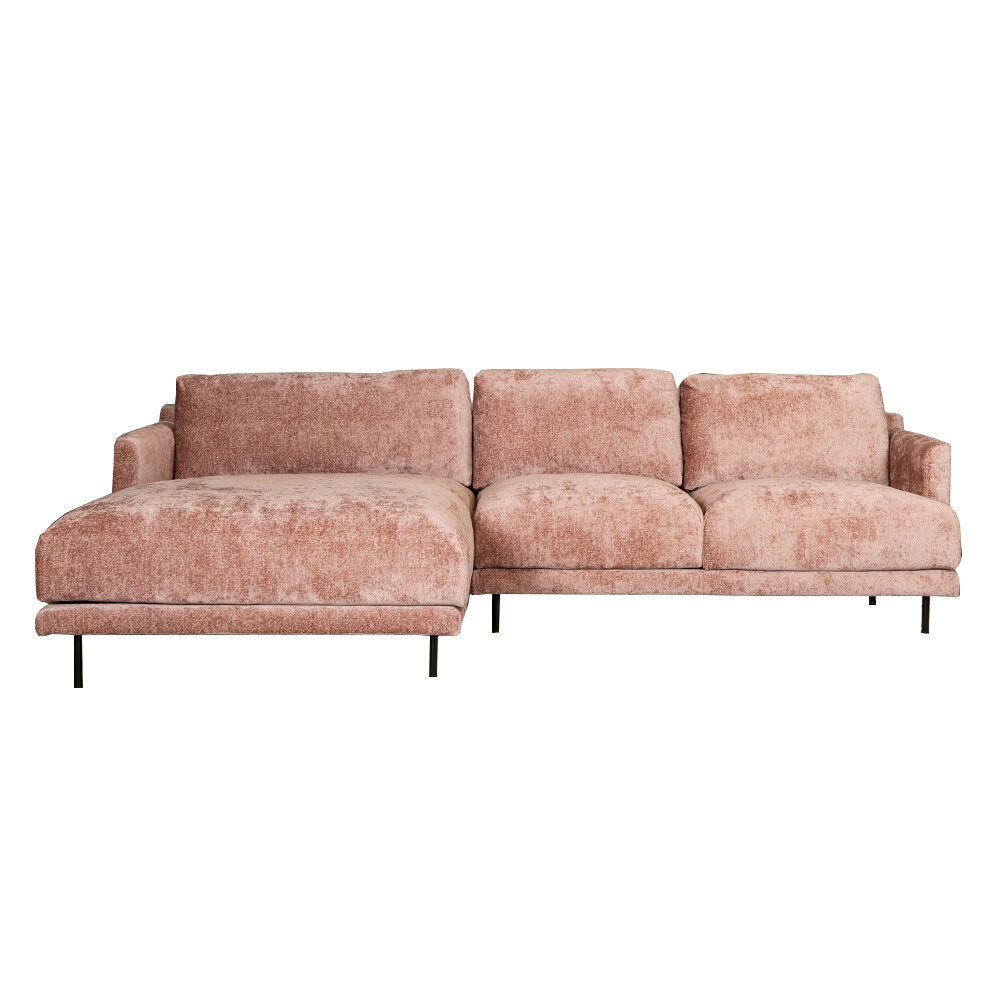Hoekbank Halon polyester roze links