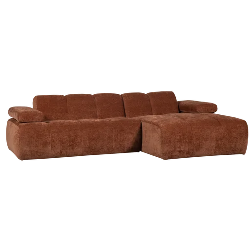 Chaise longue Valia bruin rechts 284 cm
