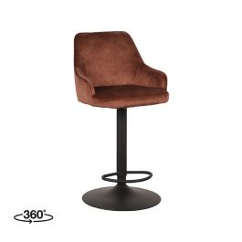 Barkruk Ulia velours roestbruin 7 50 × 52 × 90 cm