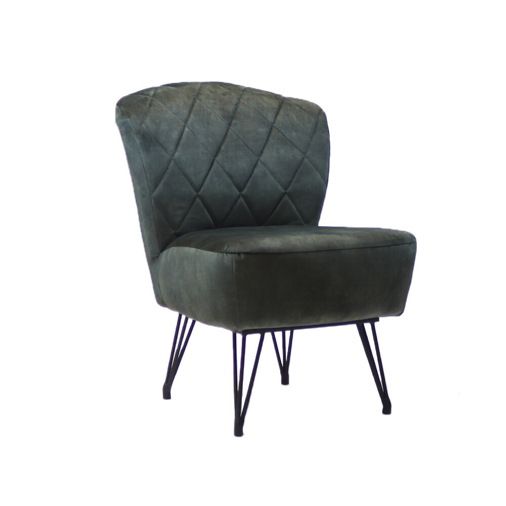 Fauteuil Alna velours groen