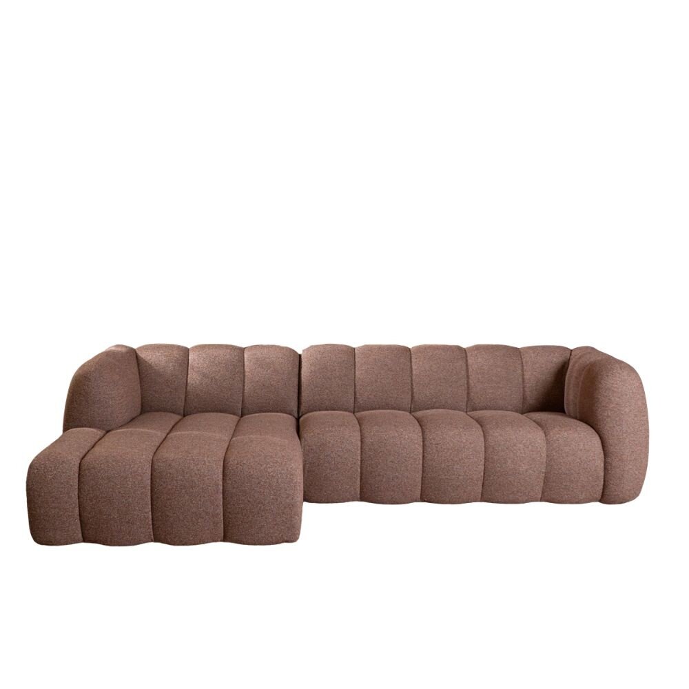 Hoekbank Zelen bouclé rood links 294 cm