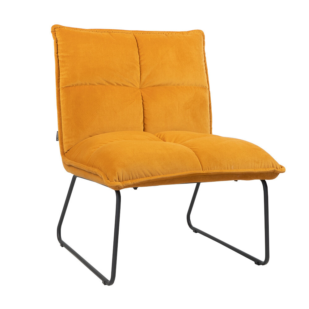 Fauteuil Noren velours okergeel 70 cm