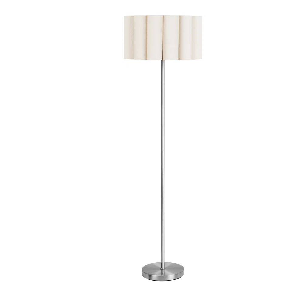 Vloerlamp Jasen staal beige