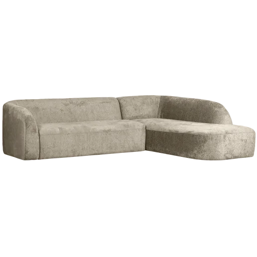 Hoekbank Melan polyester beige rechts 274 cm