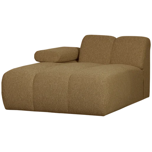 Chaise longue Mele geel links 124 cm