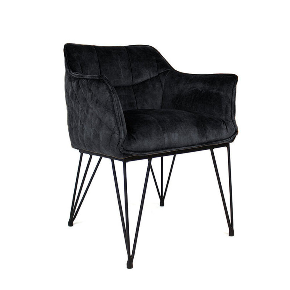 Stoel Jasia velours antraciet 62 cm