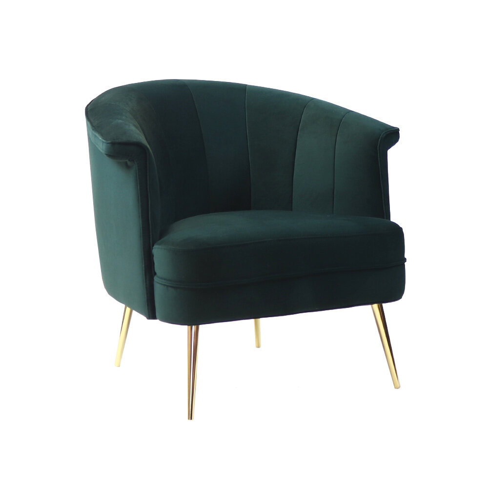 Fauteuil Koris velours donkergroen 81 cm