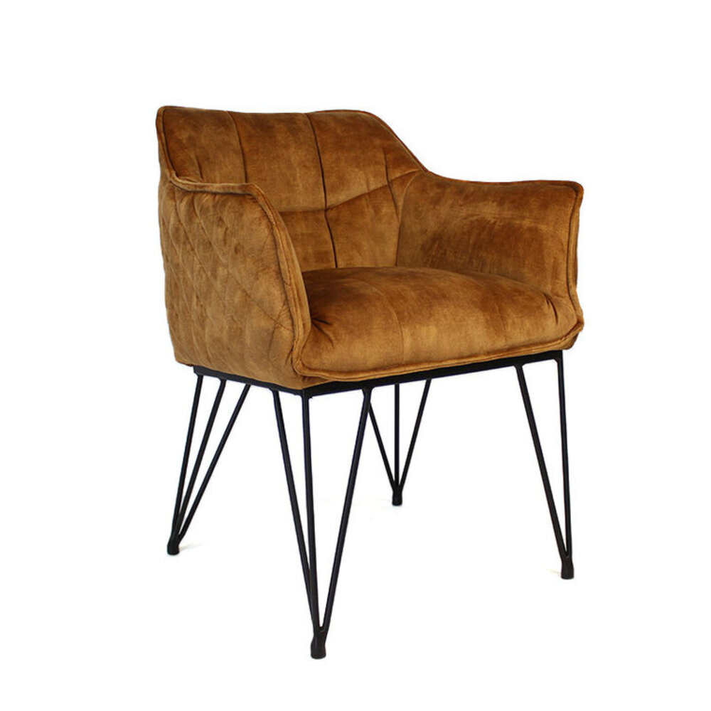 Stoel Calon velours okergeel 62 cm