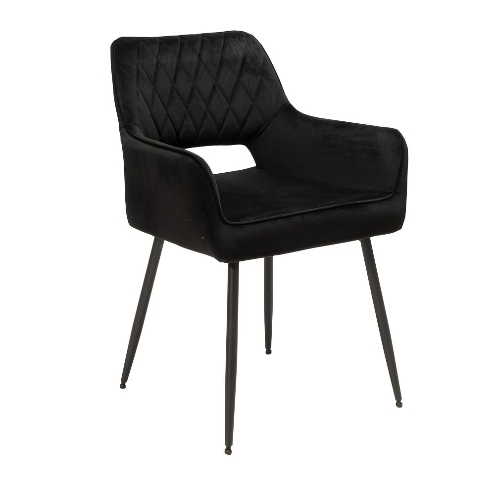 Stoel Delel velours zwart 57 cm