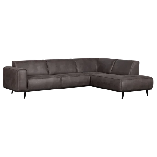 Hoekbank Coren polyester antraciet rechts 274 cm