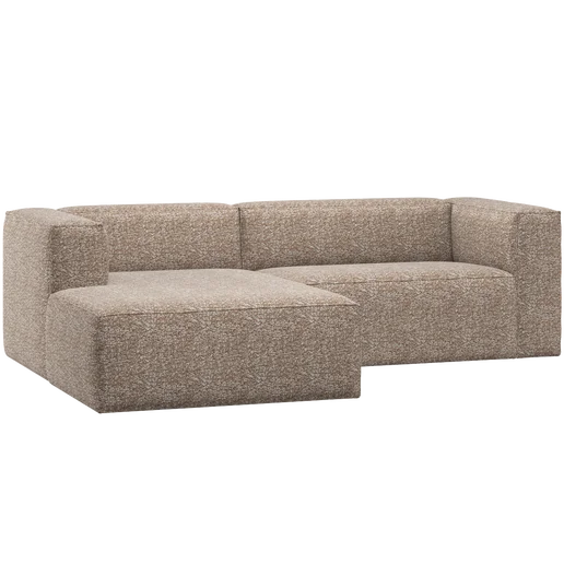 Chaise longue Delo bruin links 254 × 73 cm hoog