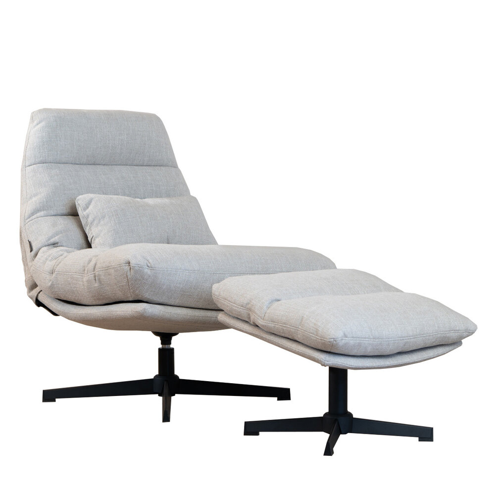 Fauteuil Arla polyester taupe draaibaar 80 cm