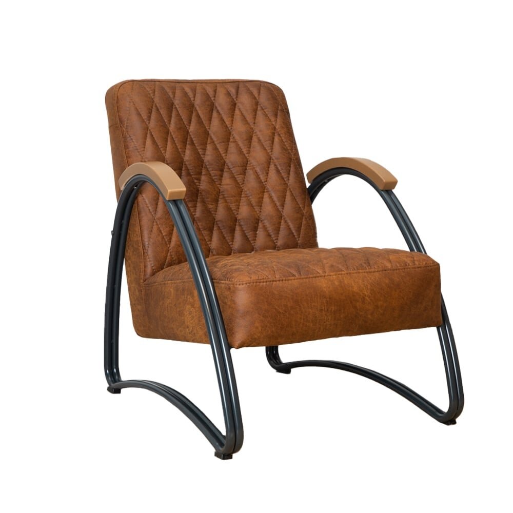 Fauteuil Palia eco-leer cognac 63 cm