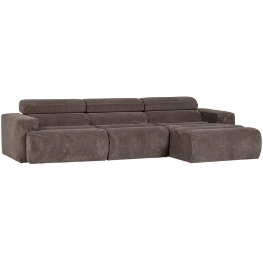 Chaise longue Valon grijs rechts