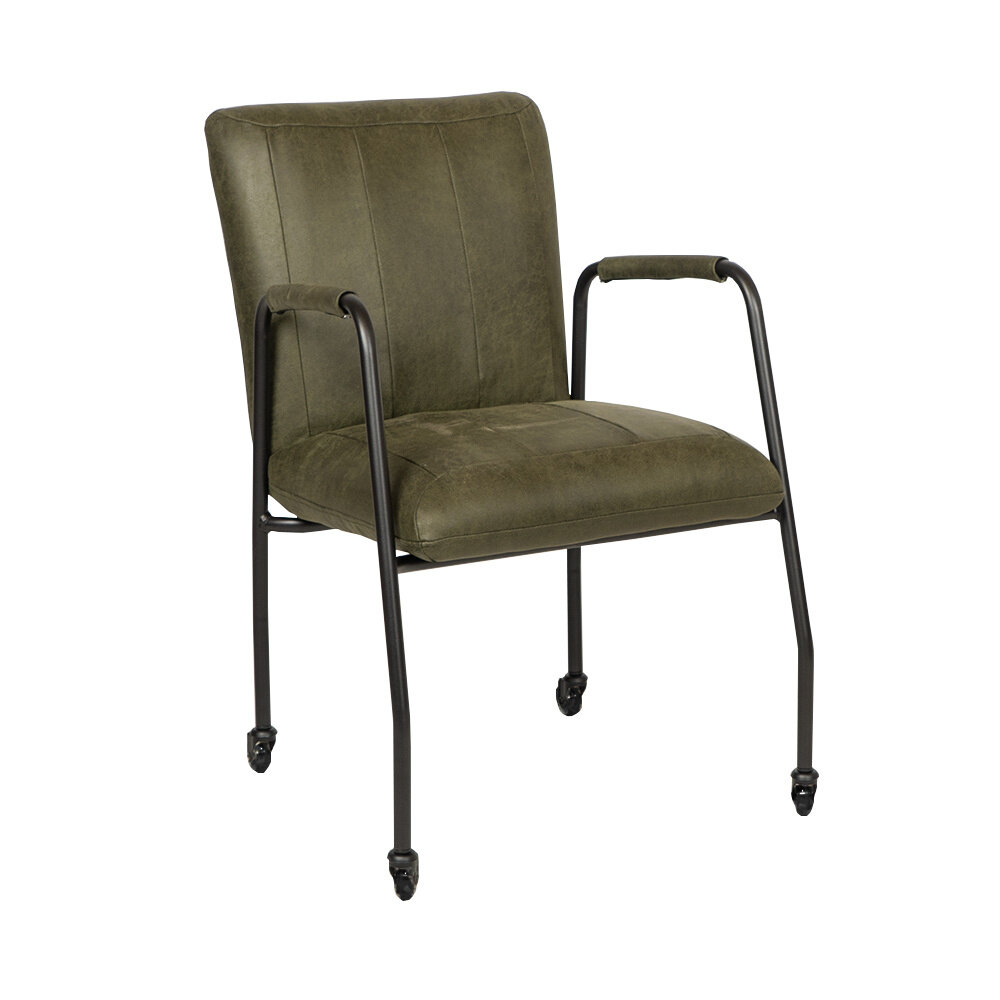 Stoel Novo eco-leer olijfgroen