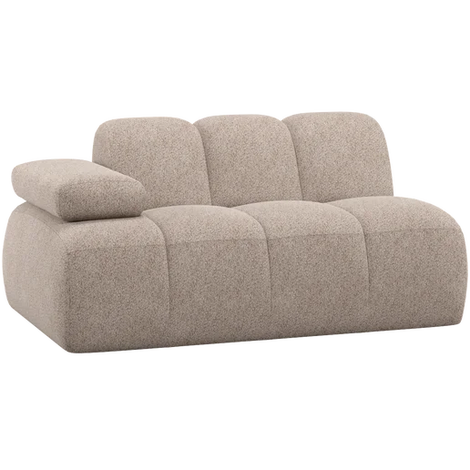 Bank Levsian chenille bruin 5-zits links 164 cm