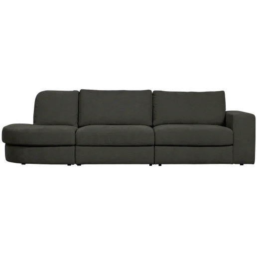 Bank Kalmoar polyester grijs 5-zits links