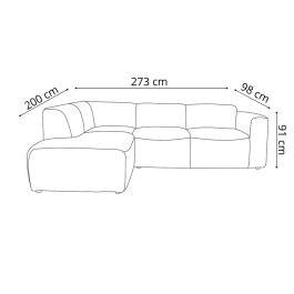 Hoekbank Corna rimba naturel 03 links 273 cm
