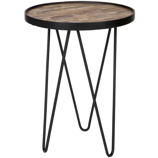 Bijzettafel Fiomi teak zwart
