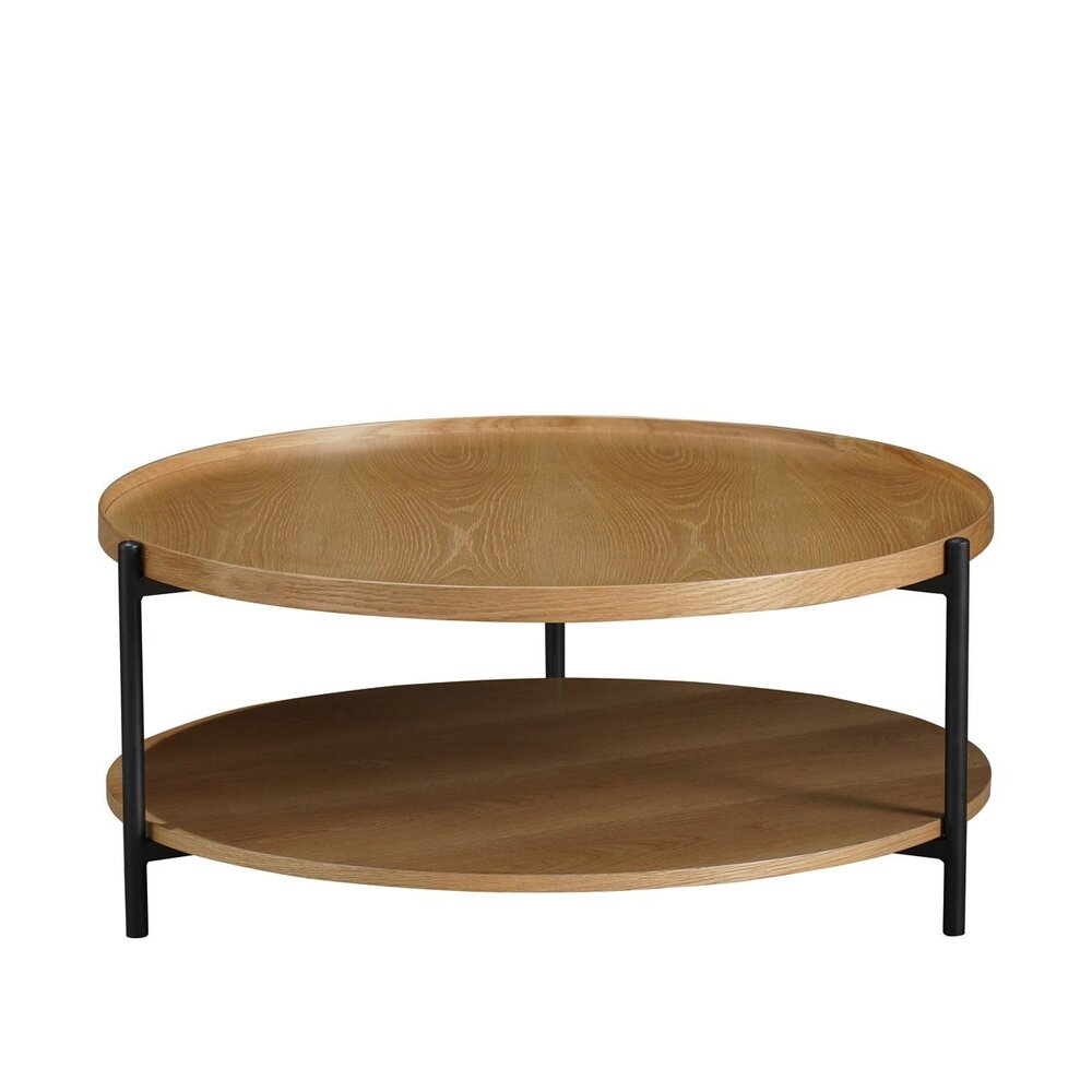 Salontafel Helro eikenfineer blank eiken rond Ø90 cm