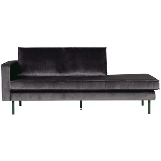 Chaise longue Melar velours grijs links 203 cm