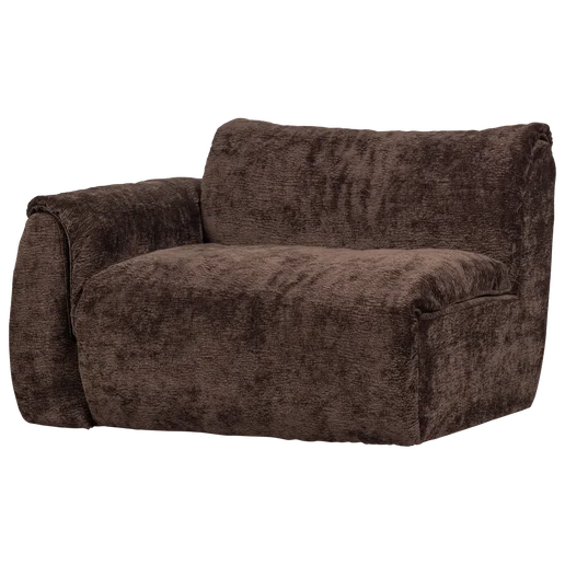 Bank Levtel polyester bruin 1-zits links 114 cm