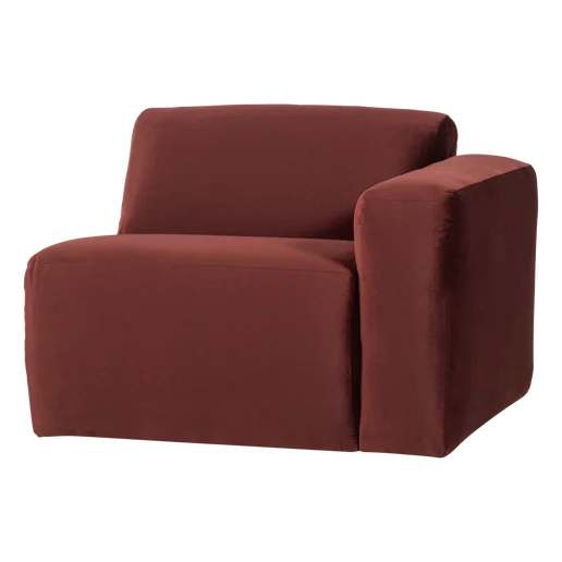 Bank Helel velours bruin 1-zits rechts