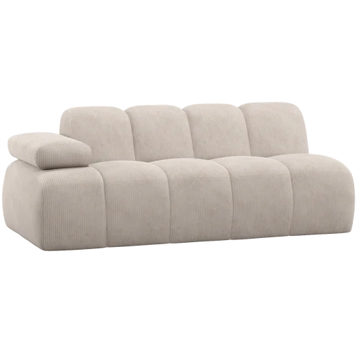 Bank Marlovo bouclé beige 2-zits links