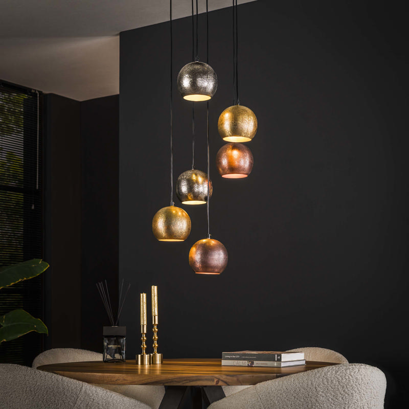 Hanglamp Selon metaal 6-lichts