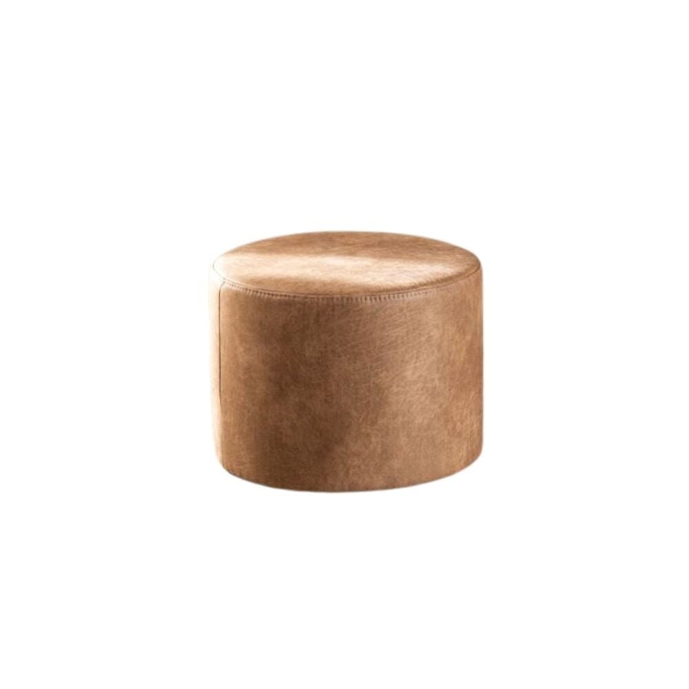 Poef Iso eco-leer beige 50 cm