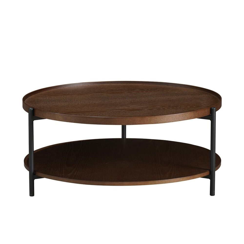 Salontafel Valia eikenfineer rustiek eiken rond Ø90 cm