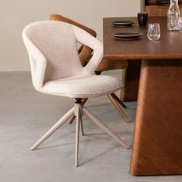 Eetkamerstoel Brana royal bouclé naturel 110 64 cm