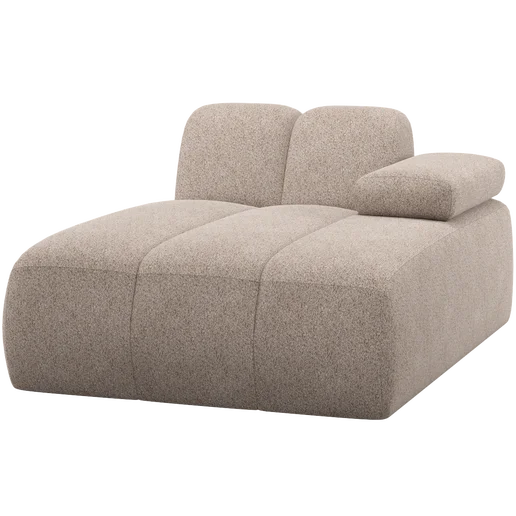 Chaise longue Gran chenille beige rechts 124 cm