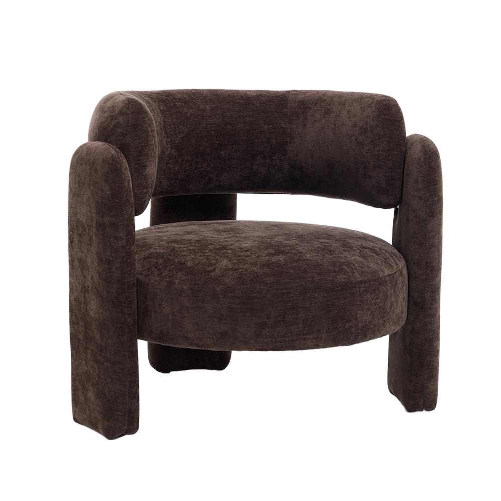 Fauteuil Belar velours bruin 85 cm