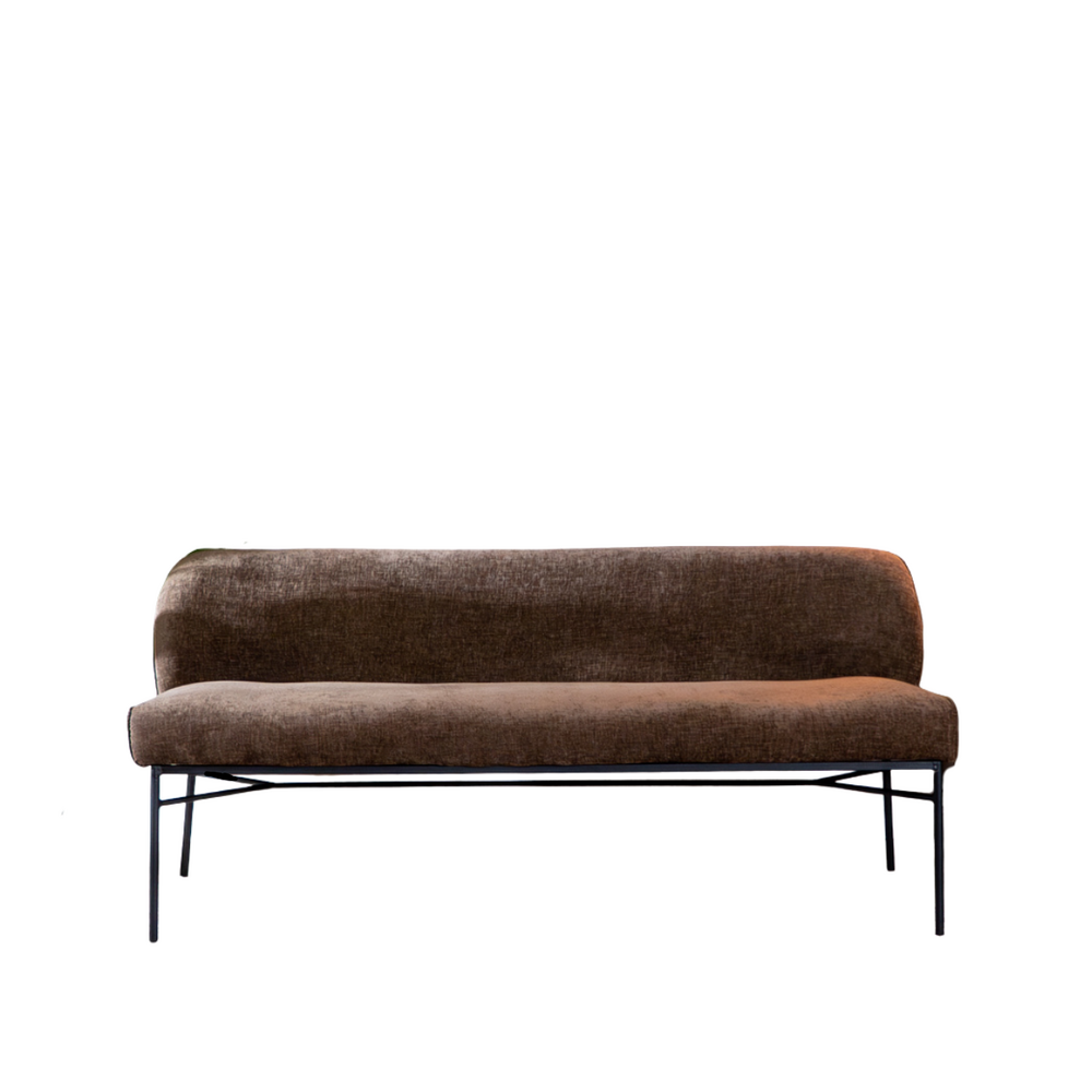 Bankje Lorla chenille bruin 220 cm