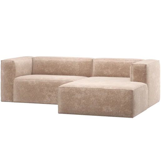 Chaise longue Isro velours naturel rechts