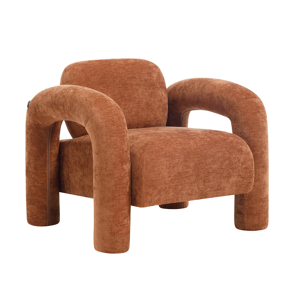 Fauteuil Rosia velours okergeel 85 × 73 cm hoog
