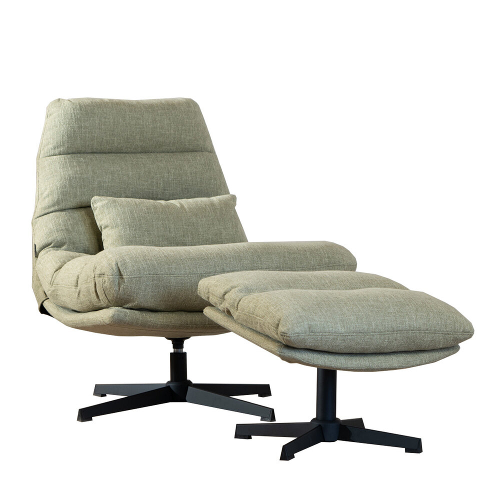 Fauteuil Vinon polyester olijfgroen draaibaar 80 cm