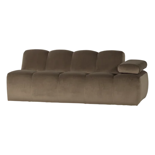Bank Belmi velours 2-zits rechts 204 cm
