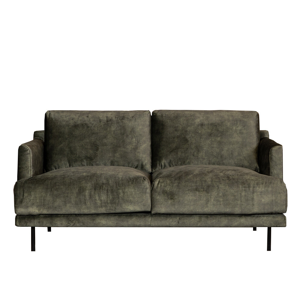 Bank Zanen velours groen 5-zits 174 cm