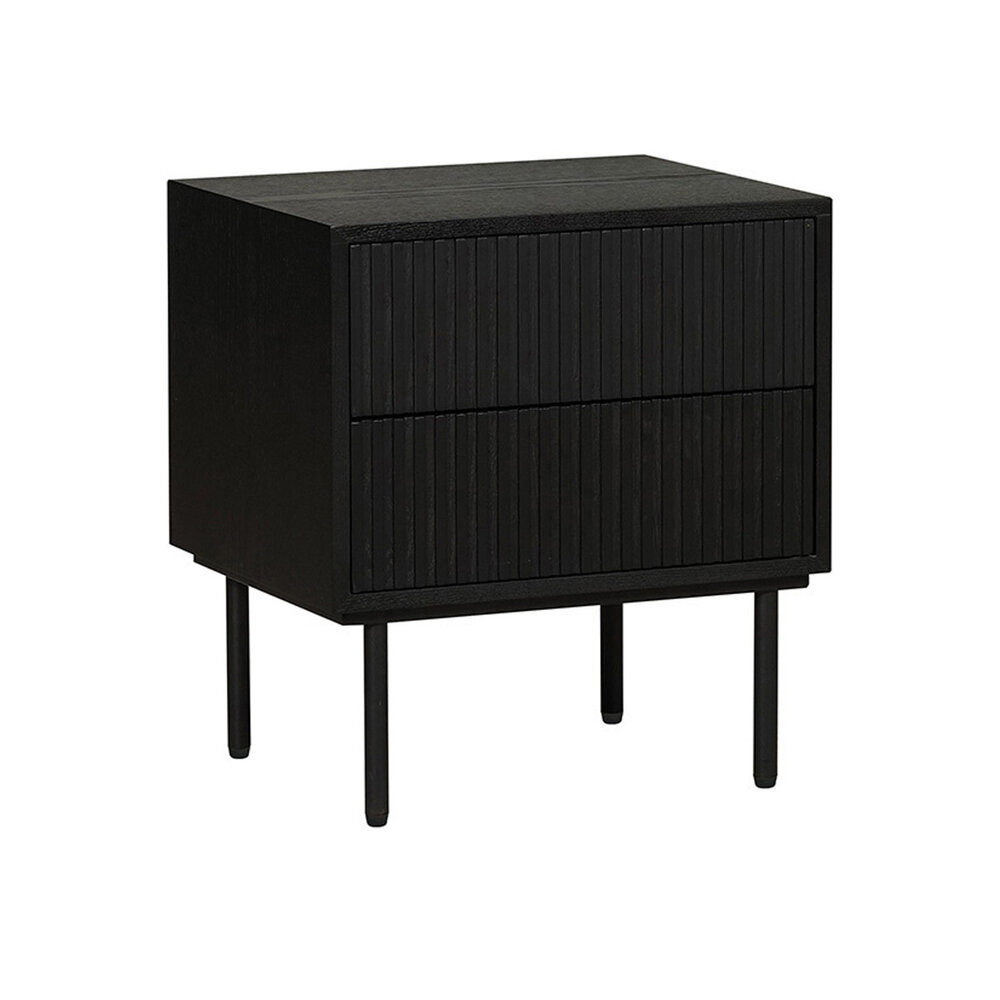 Nachtkastje Gravo rubberwood zwart