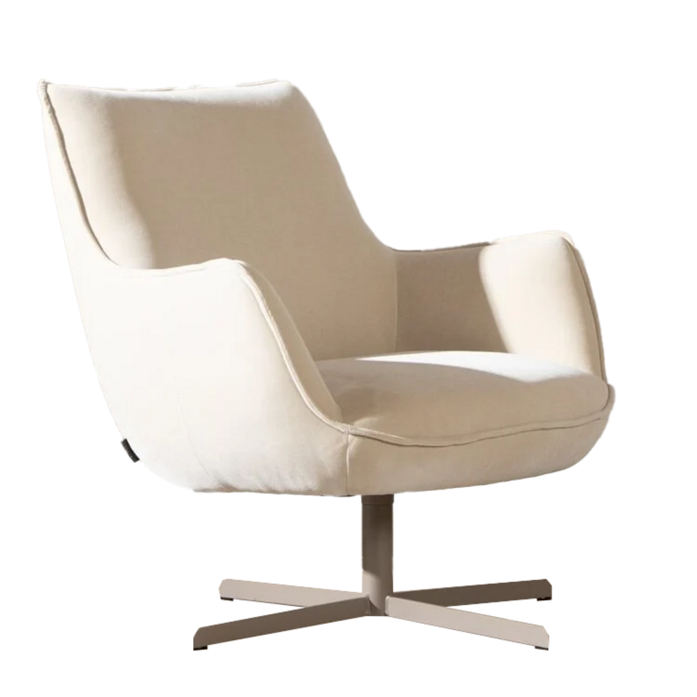 Fauteuil Ismi velours beige draaibaar