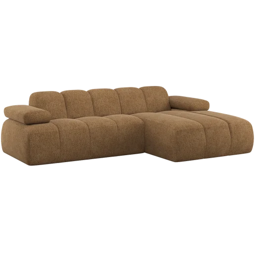 Chaise longue Dalen chenille geel rechts