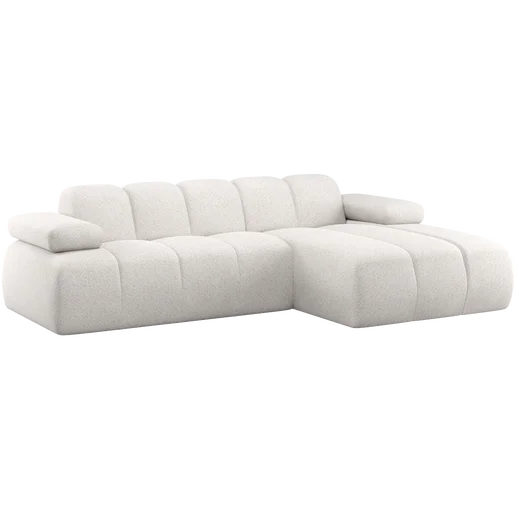 Chaise longue Kalel chenille beige rechts 284 cm