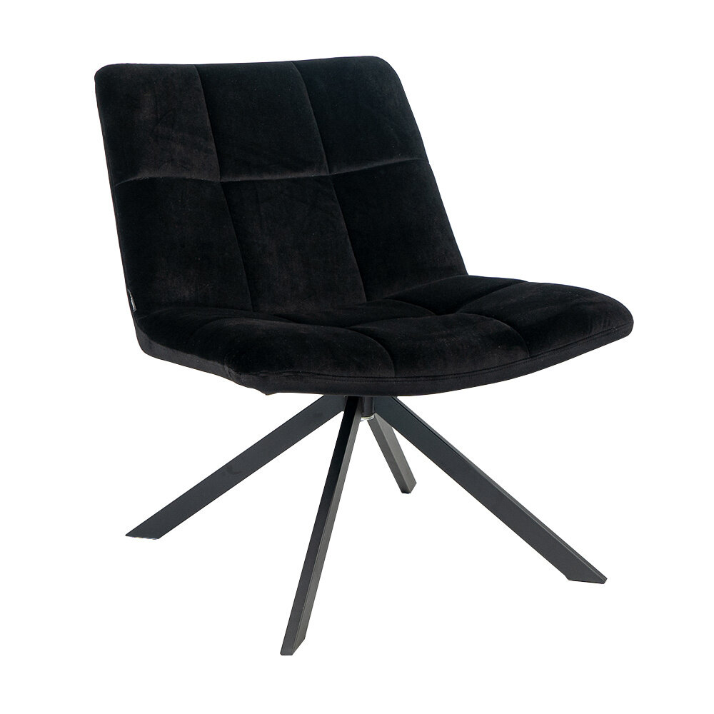 Fauteuil Linla velours zwart 70 cm