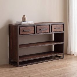 Bijzettafel Zanel mangohout bruin espresso 30 cm