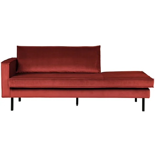 Chaise longue Brami velours rood links
