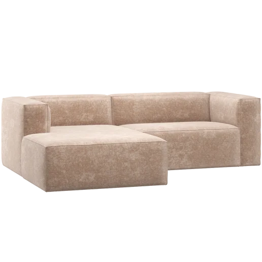 Chaise longue Ilen velours naturel links