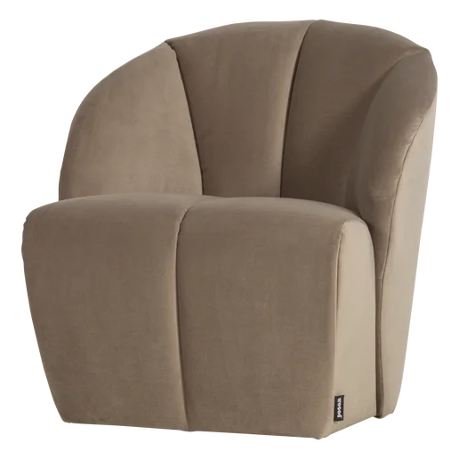 Fauteuil Koria velours taupe 68 cm
